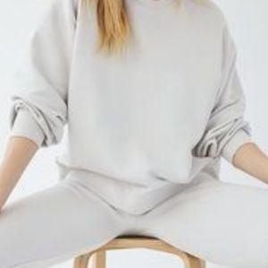 Tna cozy fleece airy sweatshirt in ice grey (aritzia)